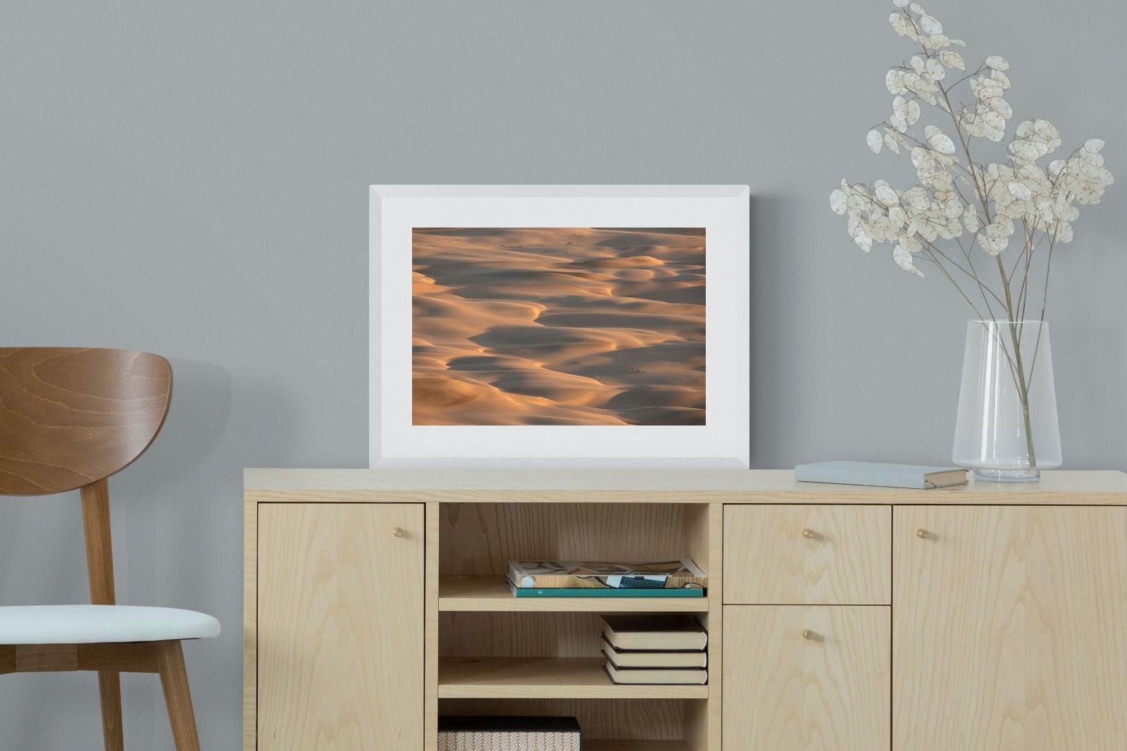 Sand Dunes-Wall_Art-60 x 45cm-Framed Print-White-Pixalot