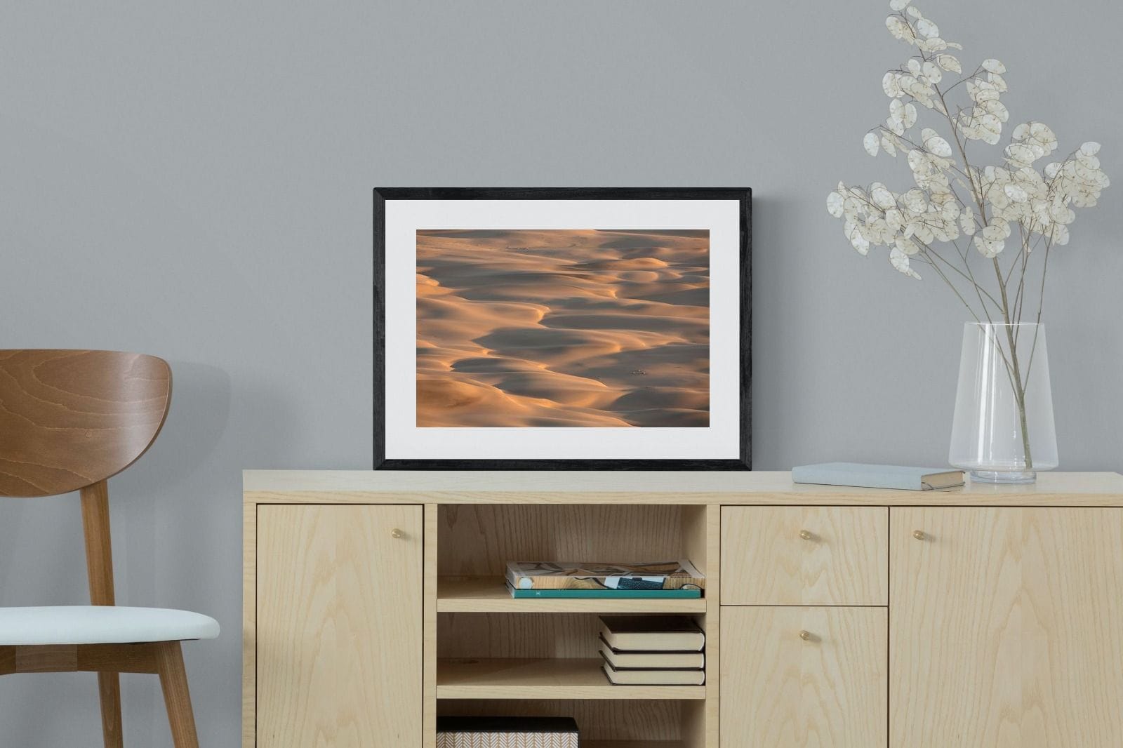 Sand Dunes-Wall_Art-60 x 45cm-Framed Print-Black-Pixalot