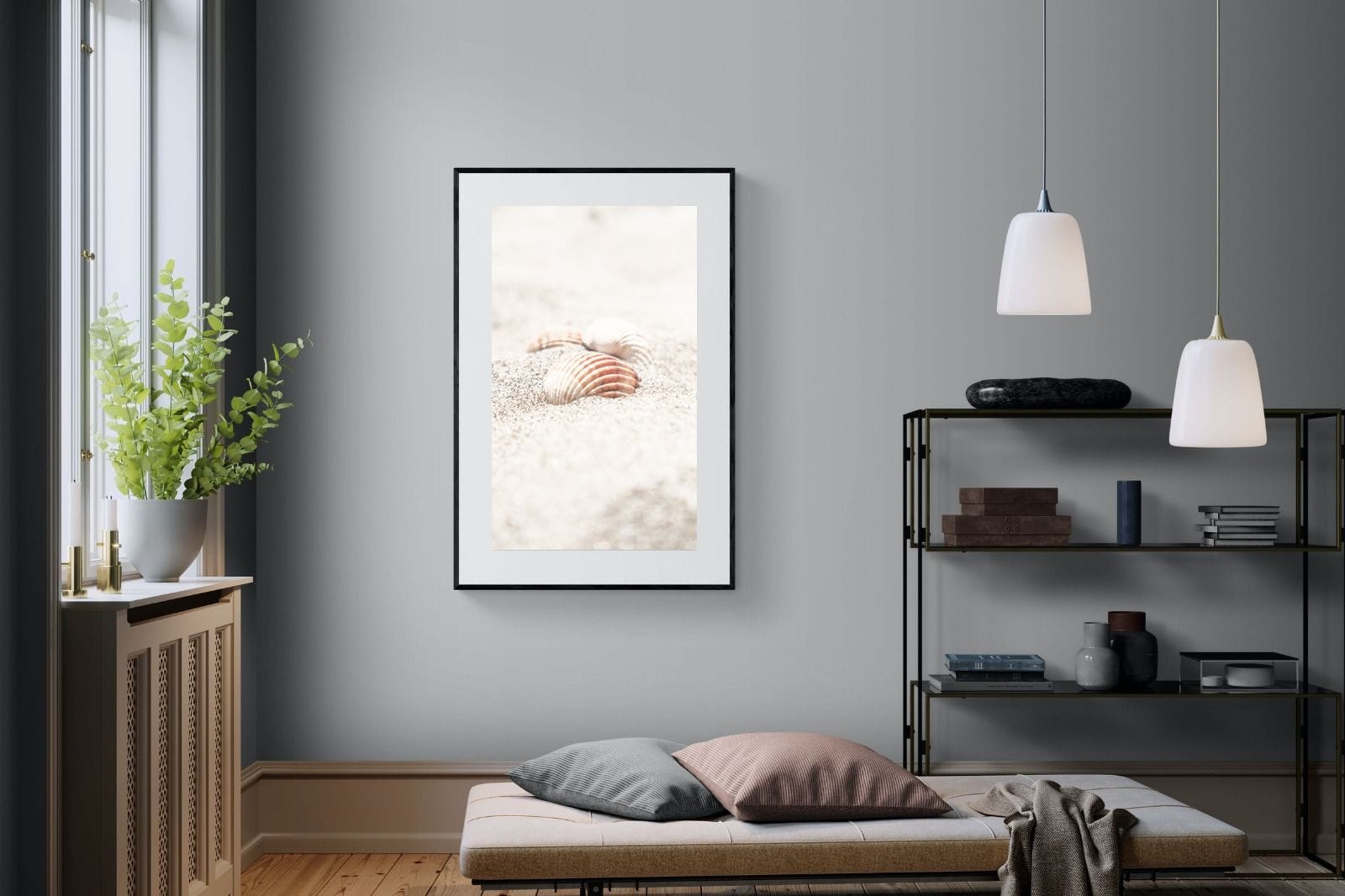 Sand Shell-Wall_Art-100 x 150cm-Framed Print-Black-Pixalot