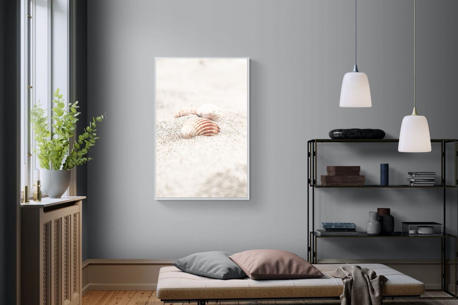 Sand Shell-Wall_Art-100 x 150cm-Mounted Canvas-White-Pixalot
