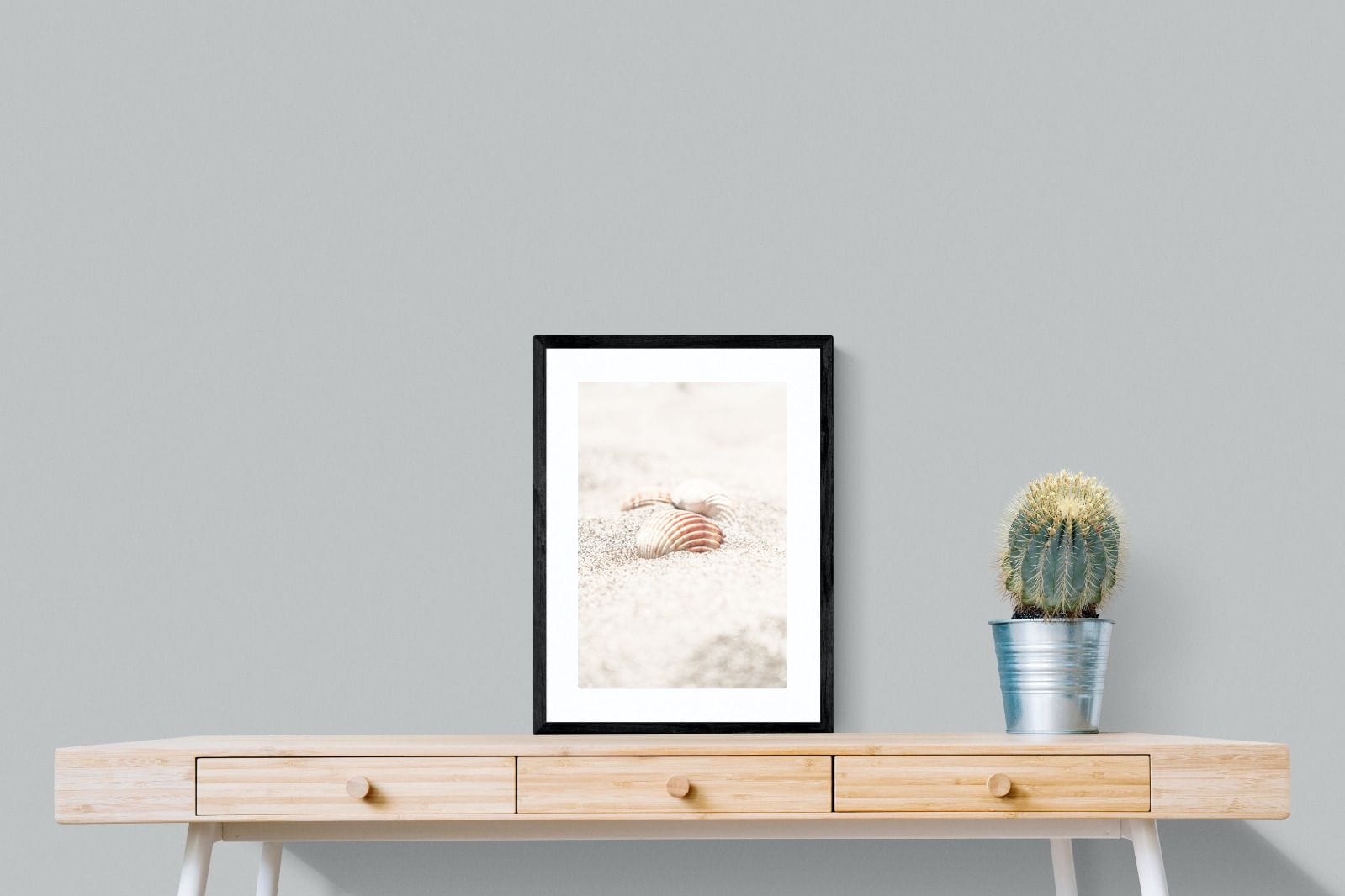 Sand Shell-Wall_Art-45 x 60cm-Framed Print-Black-Pixalot