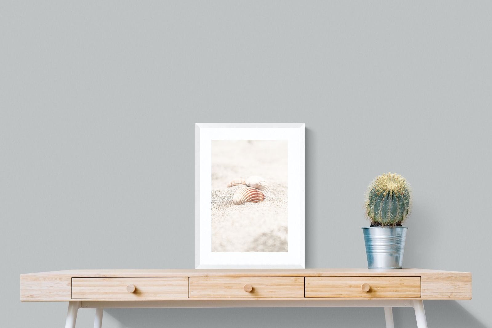 Sand Shell-Wall_Art-45 x 60cm-Framed Print-White-Pixalot