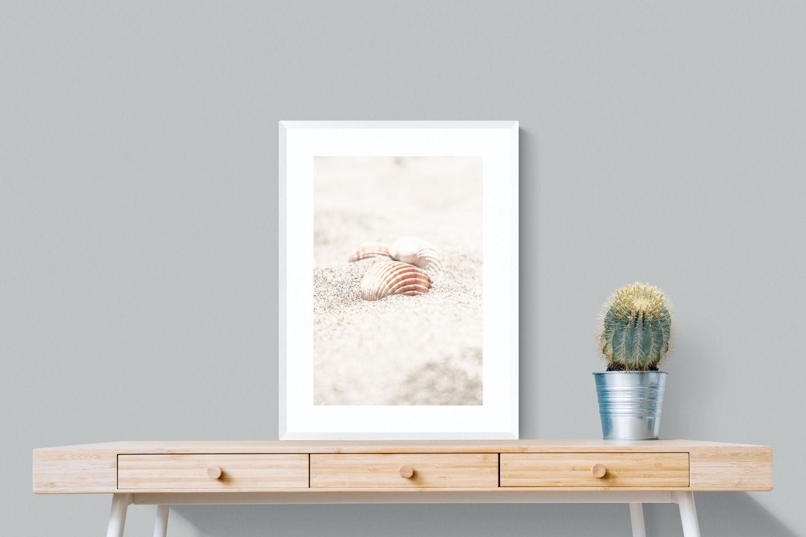 Sand Shell-Wall_Art-60 x 80cm-Framed Print-White-Pixalot