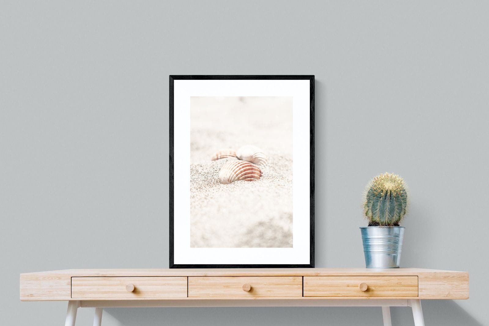 Sand Shell-Wall_Art-60 x 80cm-Framed Print-Black-Pixalot