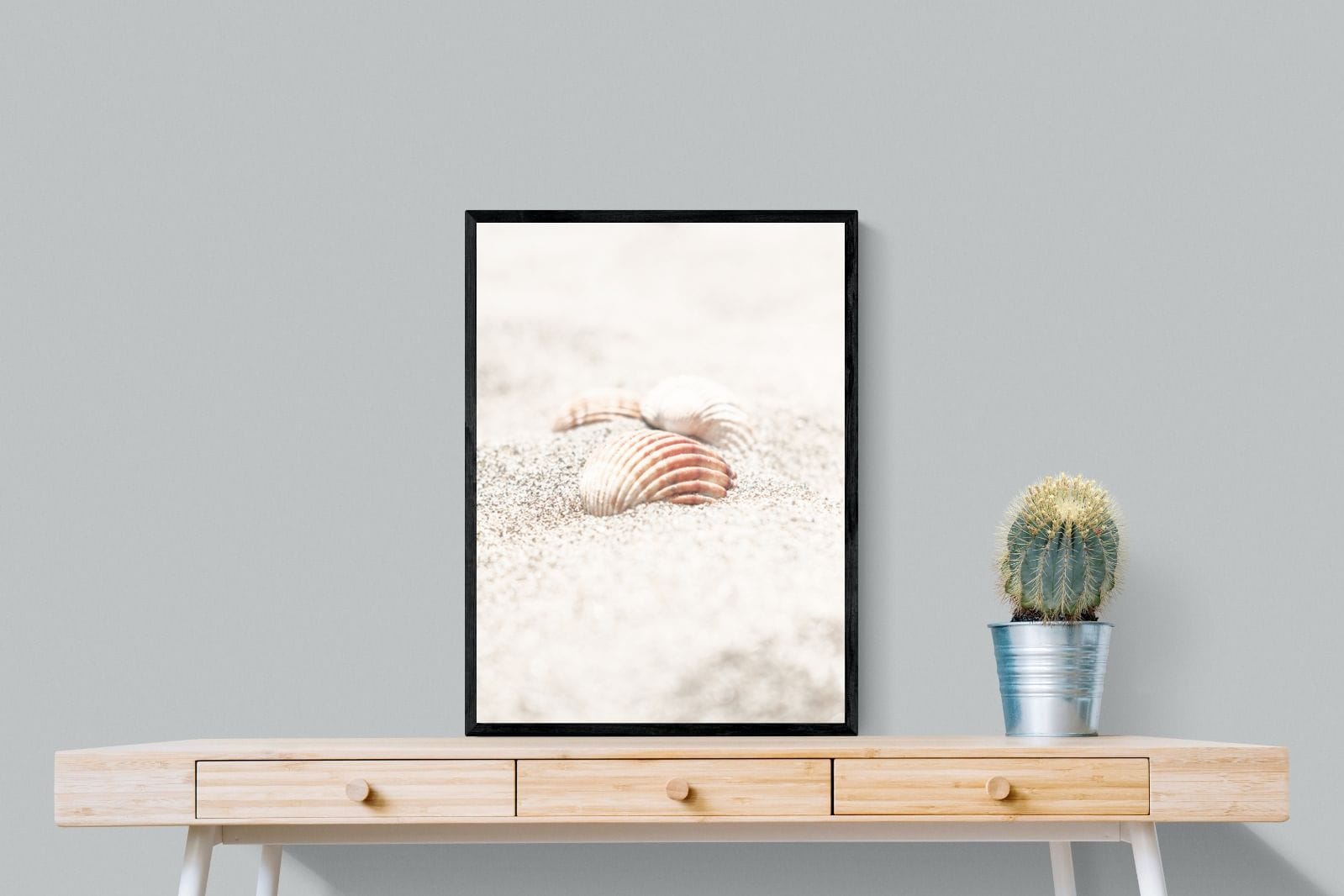 Sand Shell-Wall_Art-60 x 80cm-Mounted Canvas-Black-Pixalot