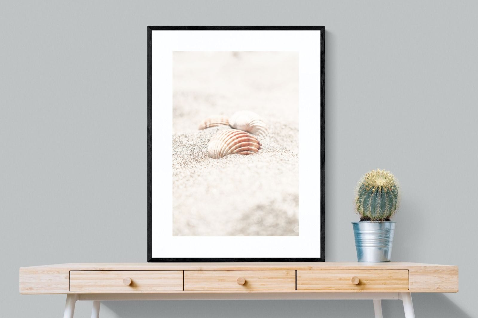 Sand Shell-Wall_Art-75 x 100cm-Framed Print-Black-Pixalot