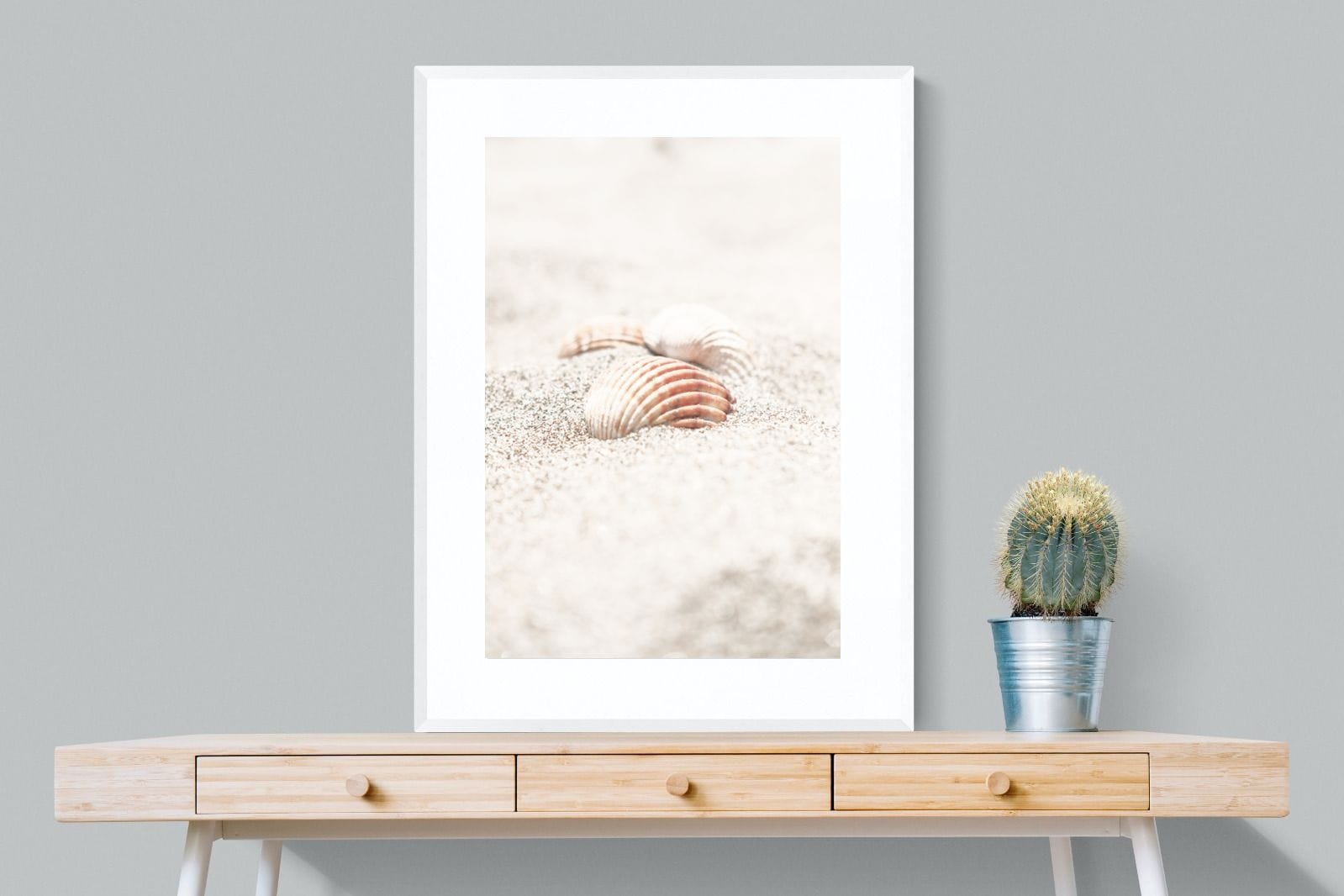 Sand Shell-Wall_Art-75 x 100cm-Framed Print-White-Pixalot