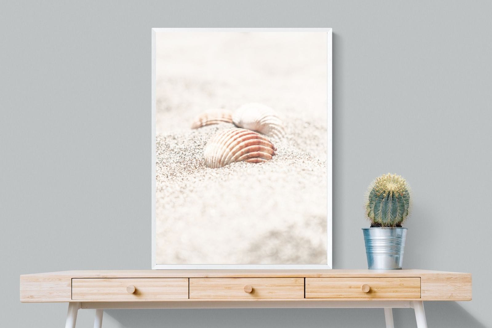 Sand Shell-Wall_Art-75 x 100cm-Mounted Canvas-White-Pixalot