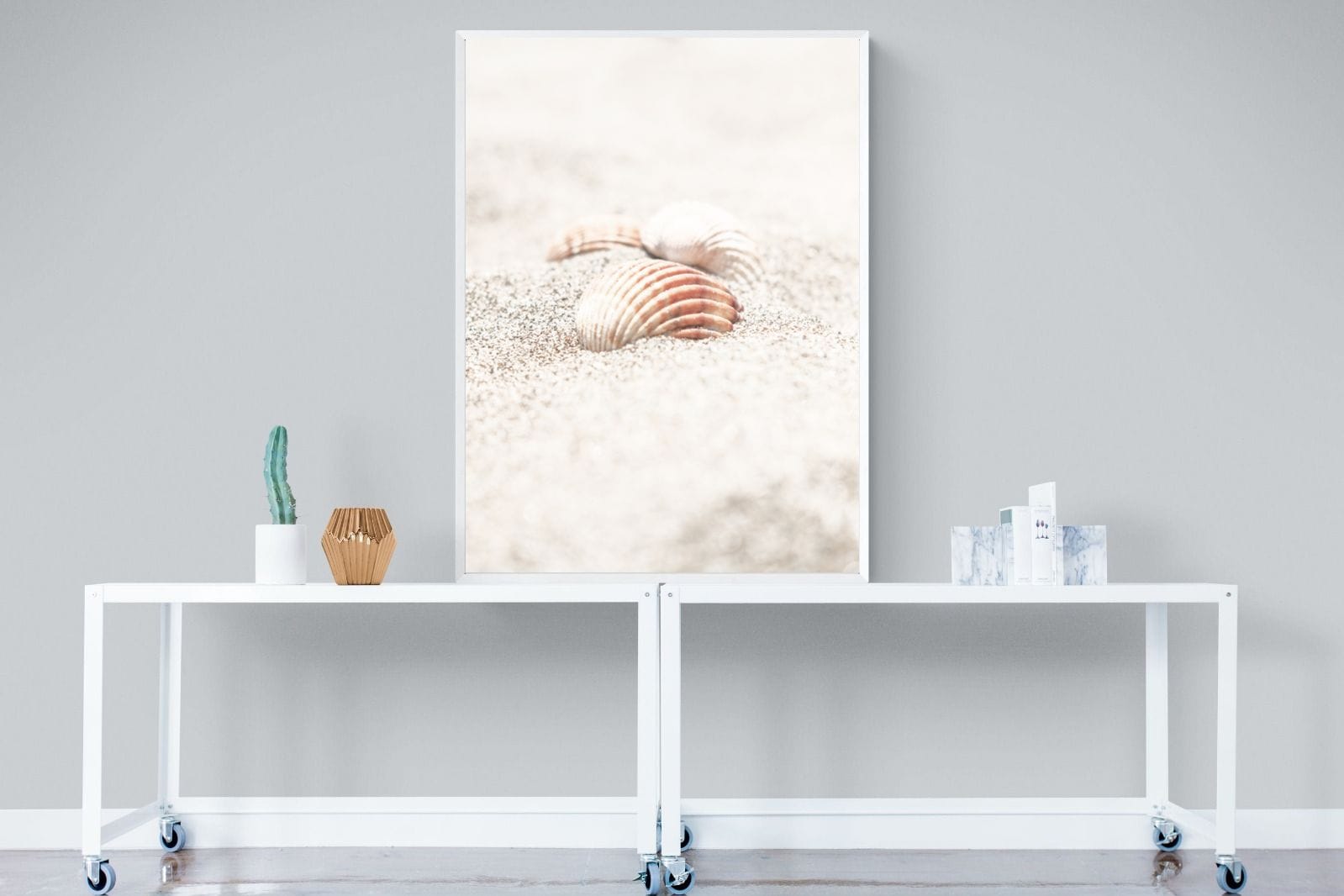 Sand Shell-Wall_Art-90 x 120cm-Mounted Canvas-White-Pixalot