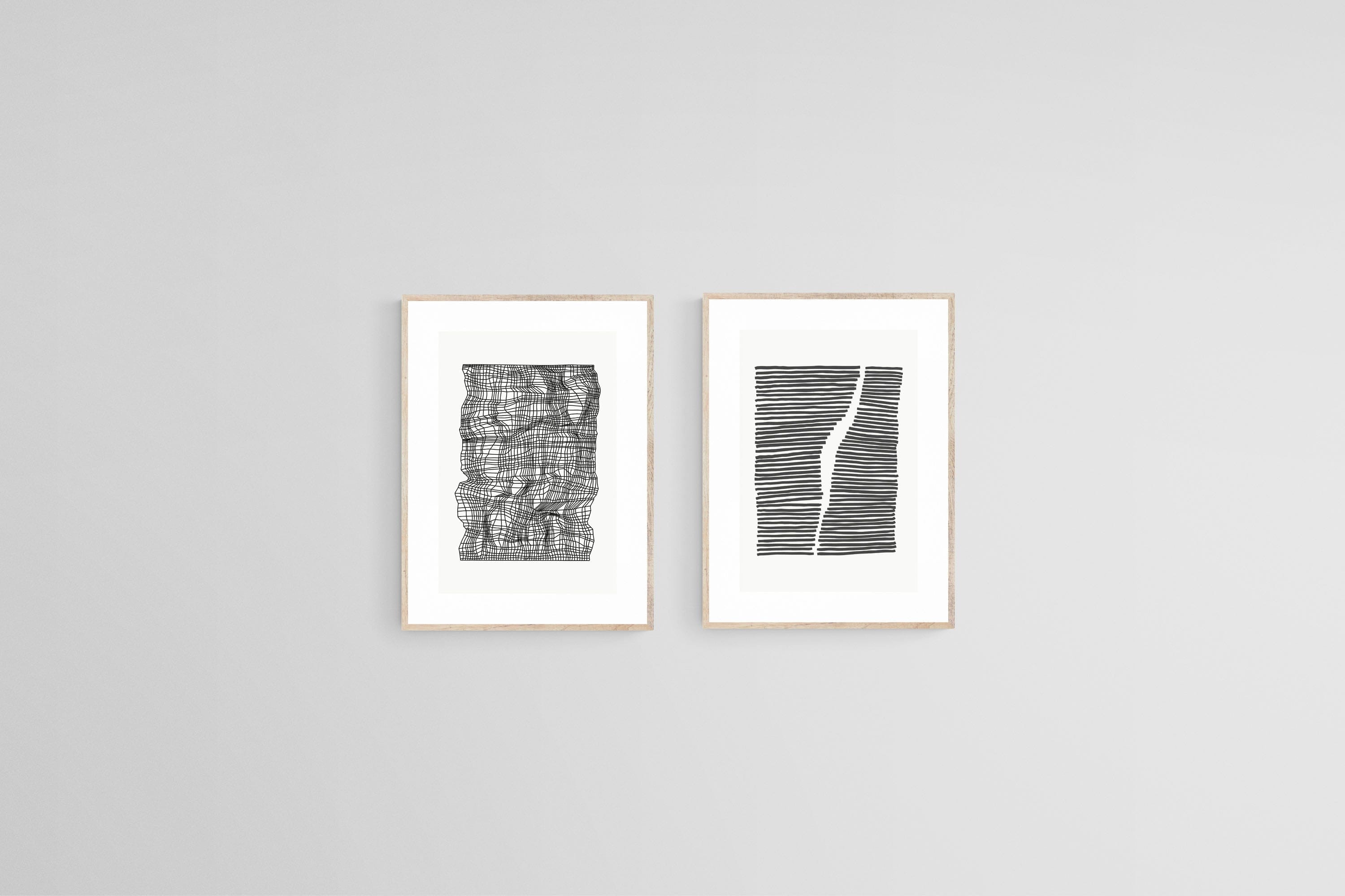 Scrunch & Stretch Set-Wall_Art-45 x 60cm (x2)-Framed Print-Wood-Pixalot