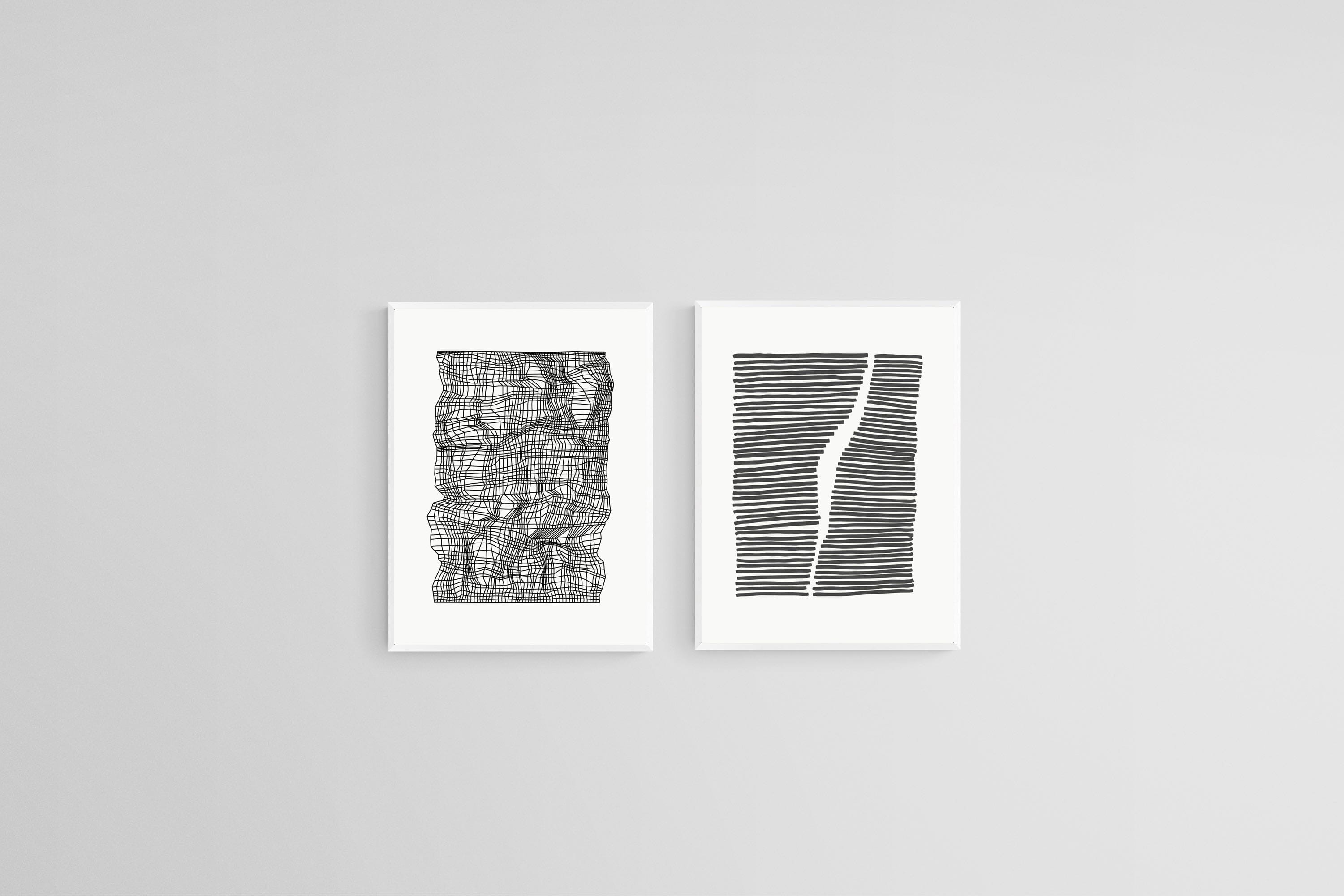 Scrunch & Stretch Set-Wall_Art-45 x 60cm (x2)-Mounted Canvas-White-Pixalot