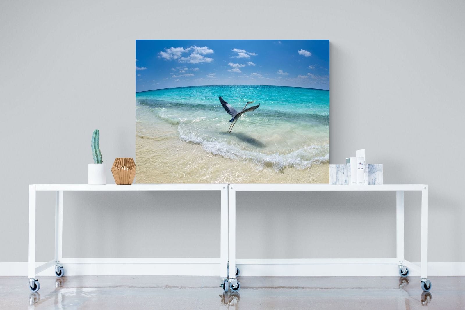 Sea Heron-Wall_Art-120 x 90cm-Mounted Canvas-No Frame-Pixalot