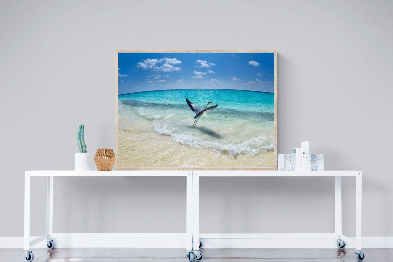 Sea Heron-Wall_Art-120 x 90cm-Mounted Canvas-Wood-Pixalot