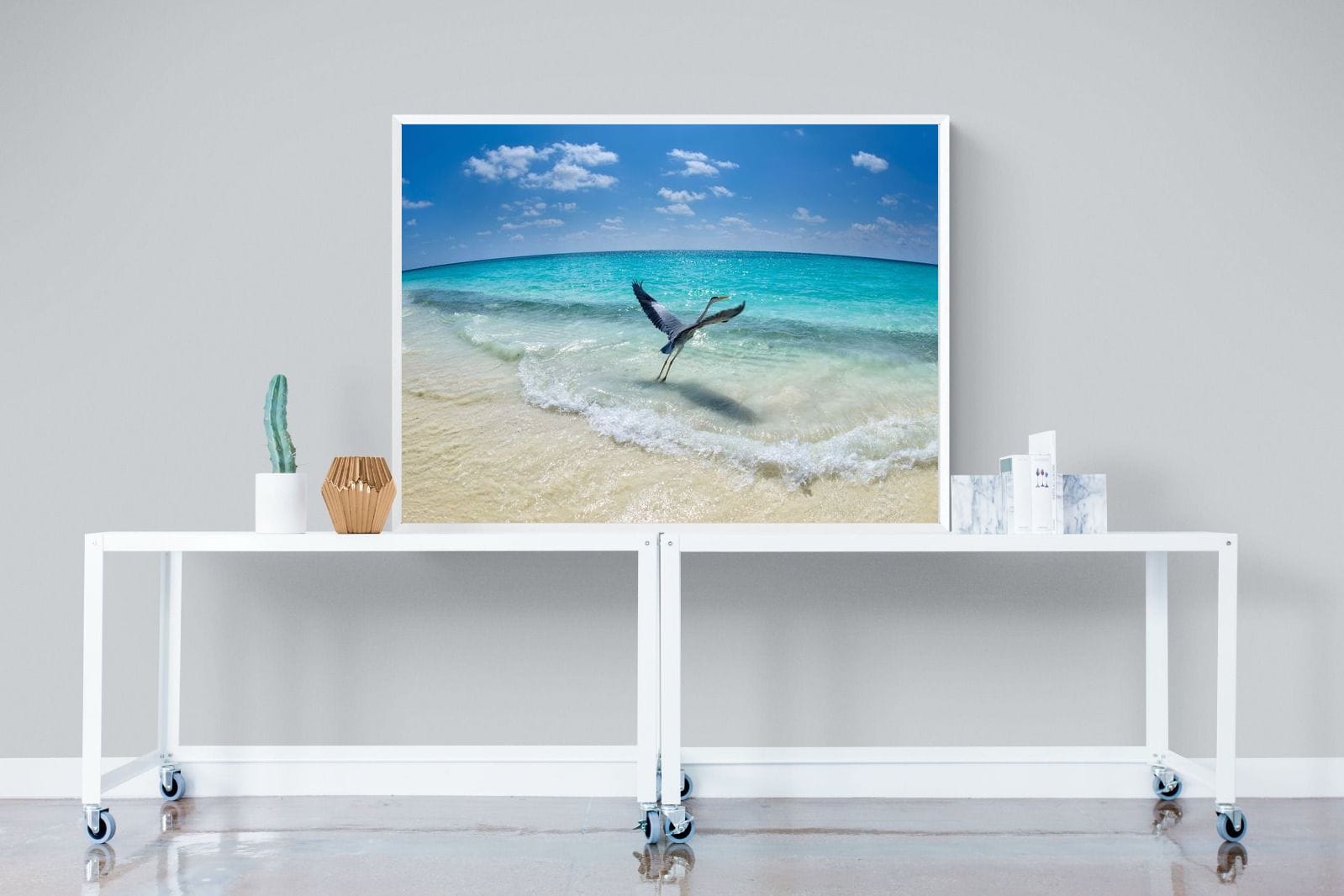 Sea Heron-Wall_Art-120 x 90cm-Mounted Canvas-White-Pixalot