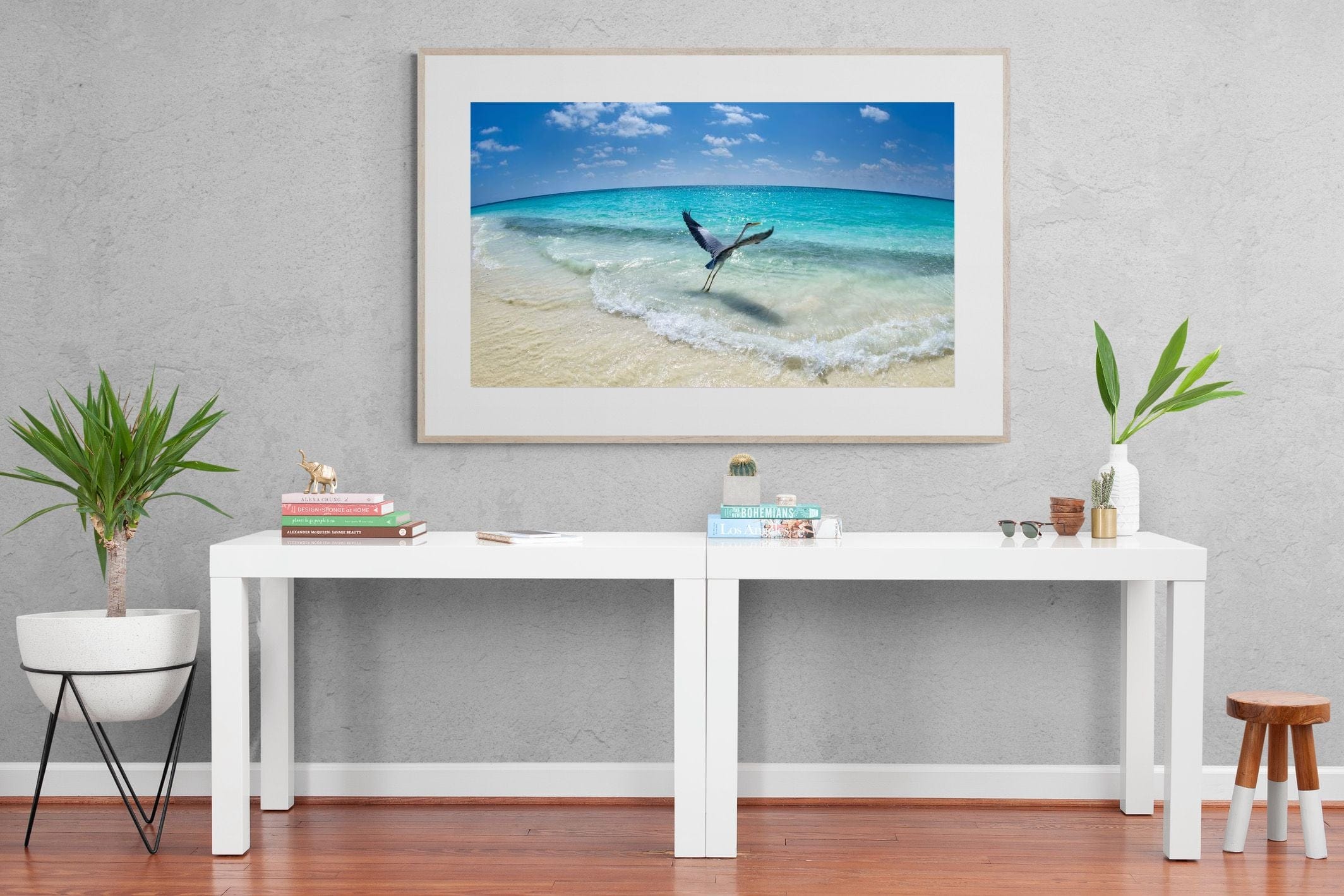 Sea Heron-Wall_Art-150 x 100cm-Framed Print-Wood-Pixalot