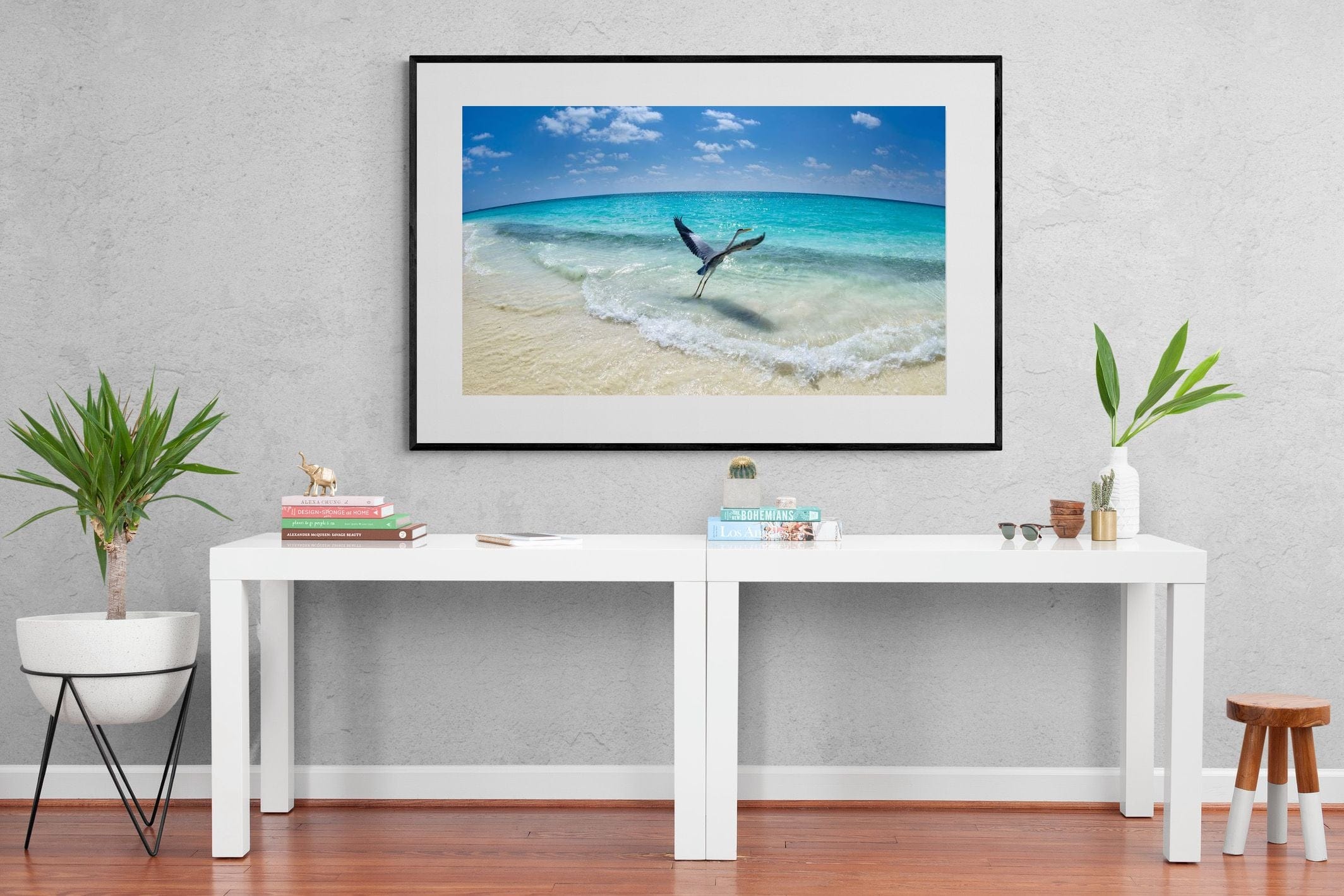 Sea Heron-Wall_Art-150 x 100cm-Framed Print-Black-Pixalot