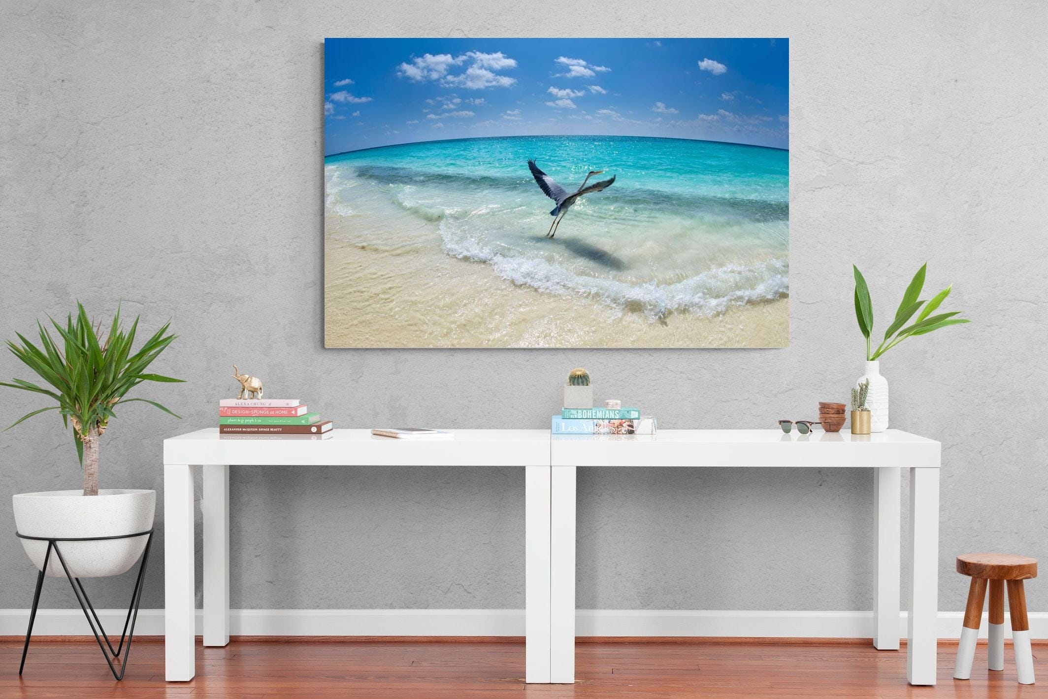 Sea Heron-Wall_Art-150 x 100cm-Mounted Canvas-No Frame-Pixalot