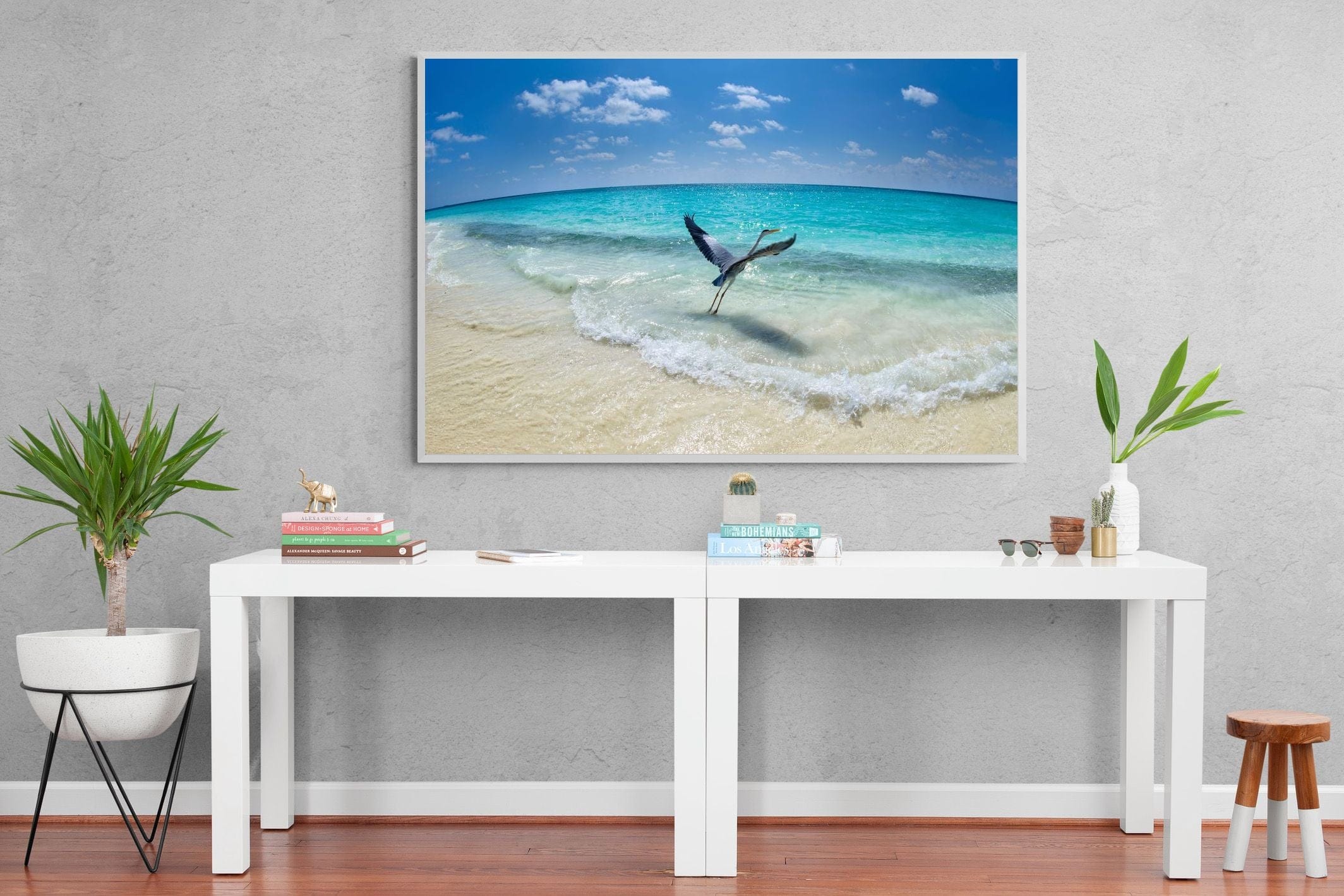 Sea Heron-Wall_Art-150 x 100cm-Mounted Canvas-White-Pixalot