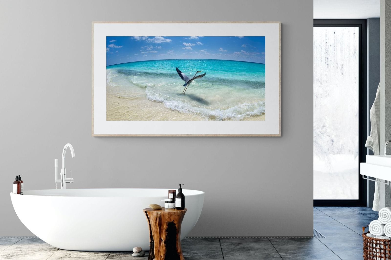 Sea Heron-Wall_Art-180 x 110cm-Framed Print-Wood-Pixalot