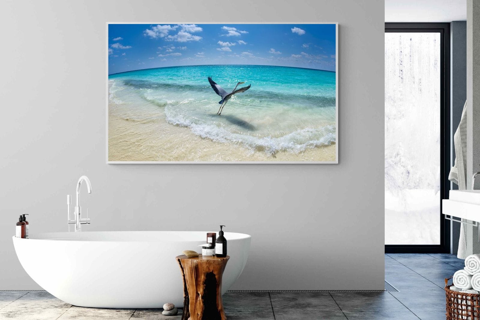 Sea Heron-Wall_Art-180 x 110cm-Mounted Canvas-White-Pixalot