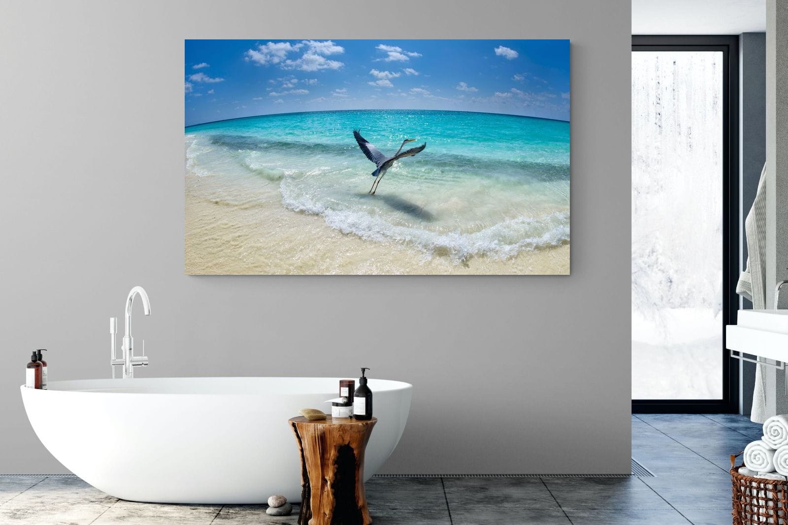 Sea Heron-Wall_Art-180 x 110cm-Mounted Canvas-No Frame-Pixalot