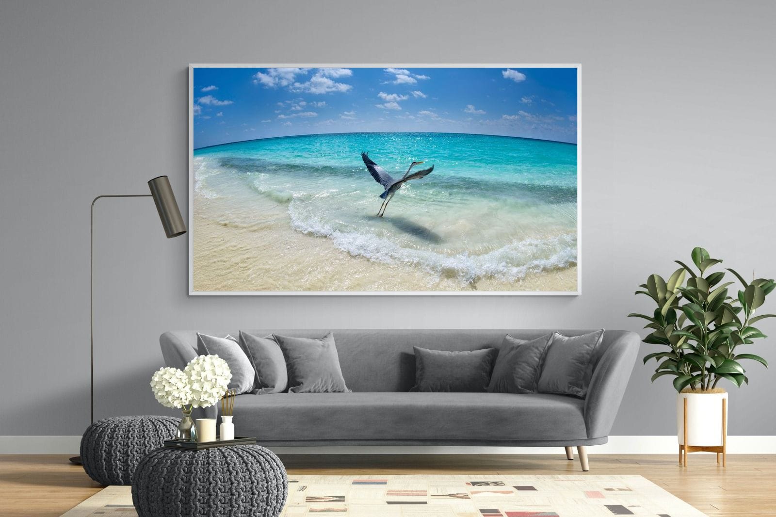 Sea Heron-Wall_Art-220 x 130cm-Mounted Canvas-White-Pixalot