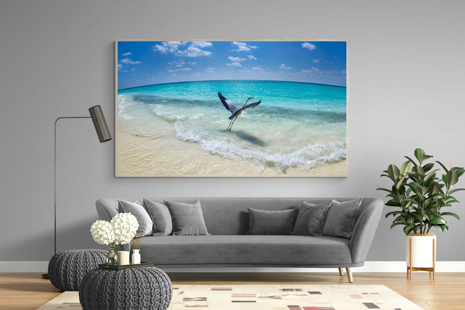 Sea Heron-Wall_Art-220 x 130cm-Mounted Canvas-Wood-Pixalot