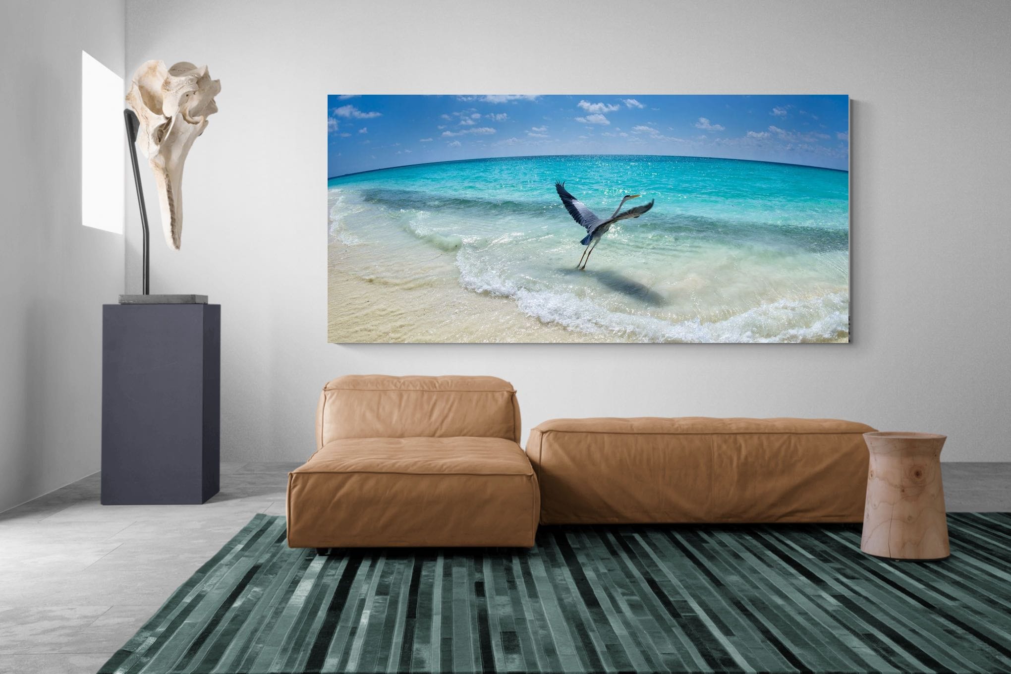Sea Heron-Wall_Art-275 x 130cm-Mounted Canvas-No Frame-Pixalot