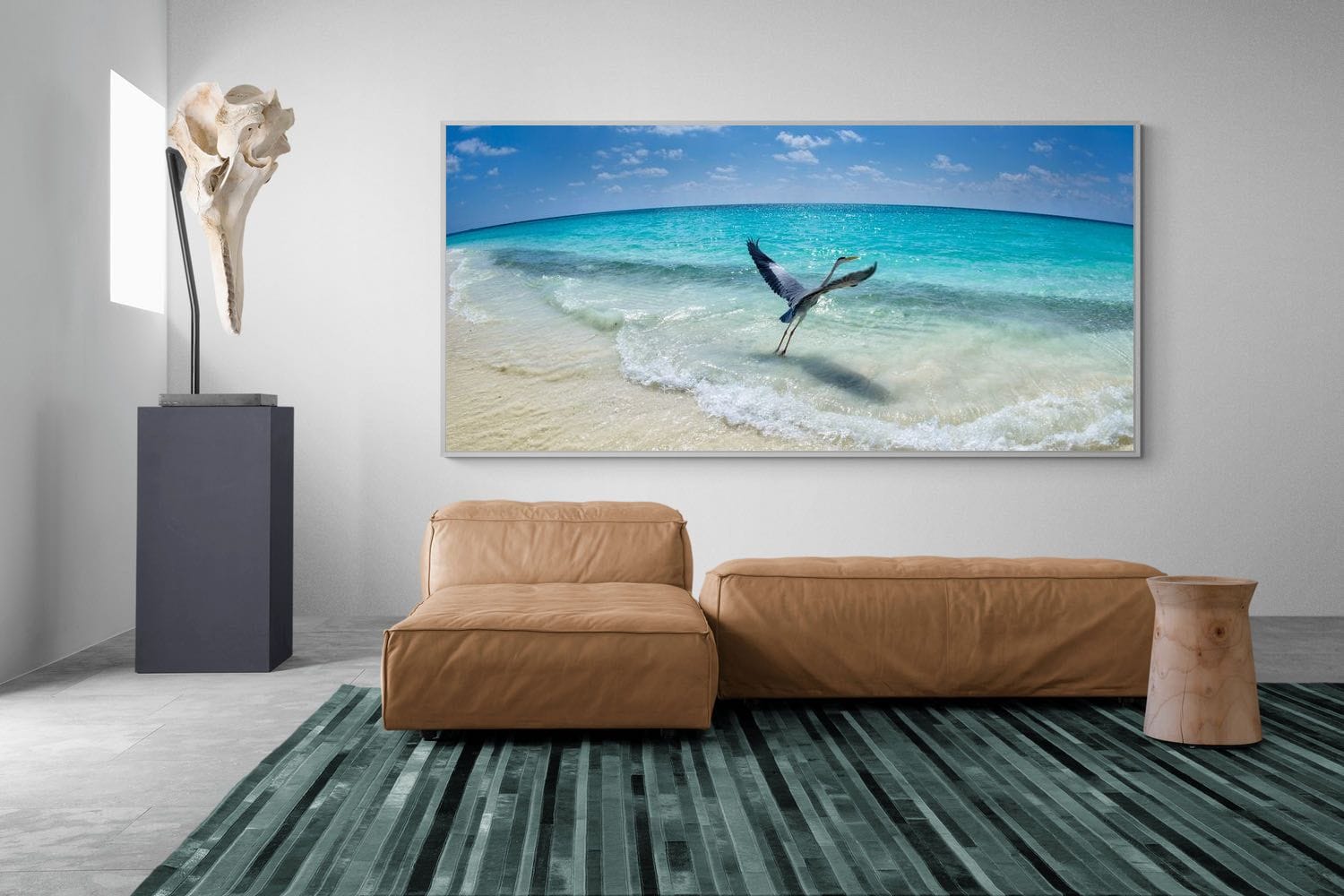 Sea Heron-Wall_Art-275 x 130cm-Mounted Canvas-White-Pixalot