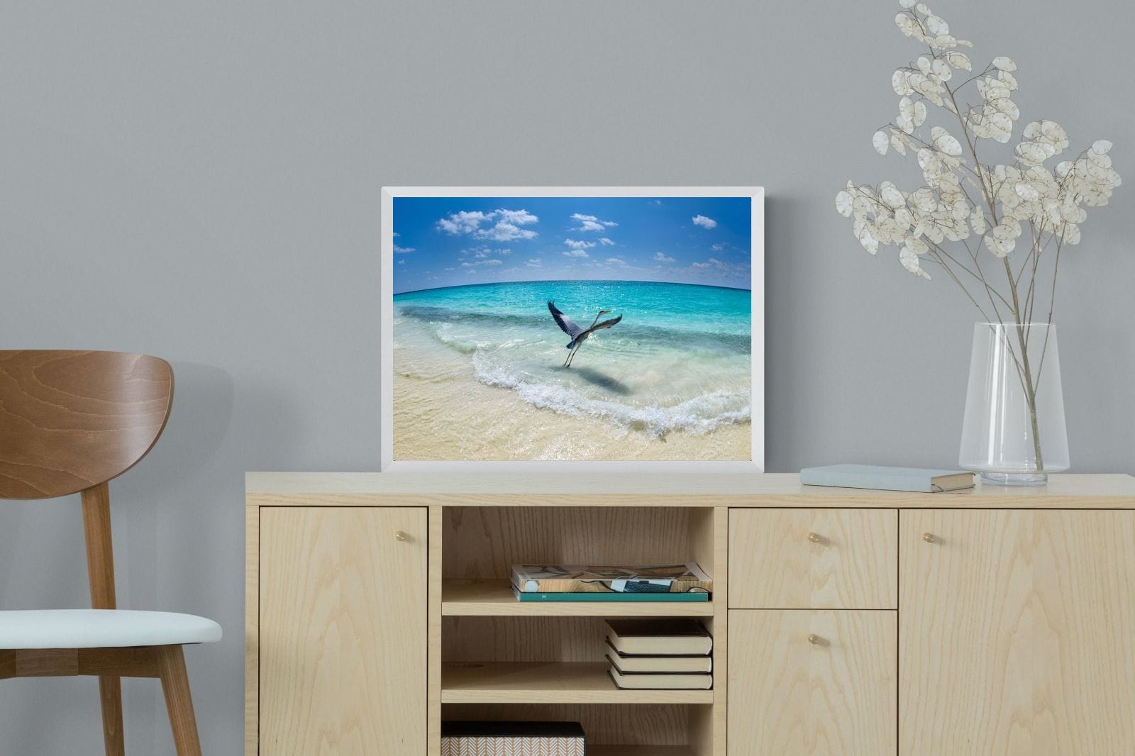 Sea Heron-Wall_Art-60 x 45cm-Mounted Canvas-White-Pixalot
