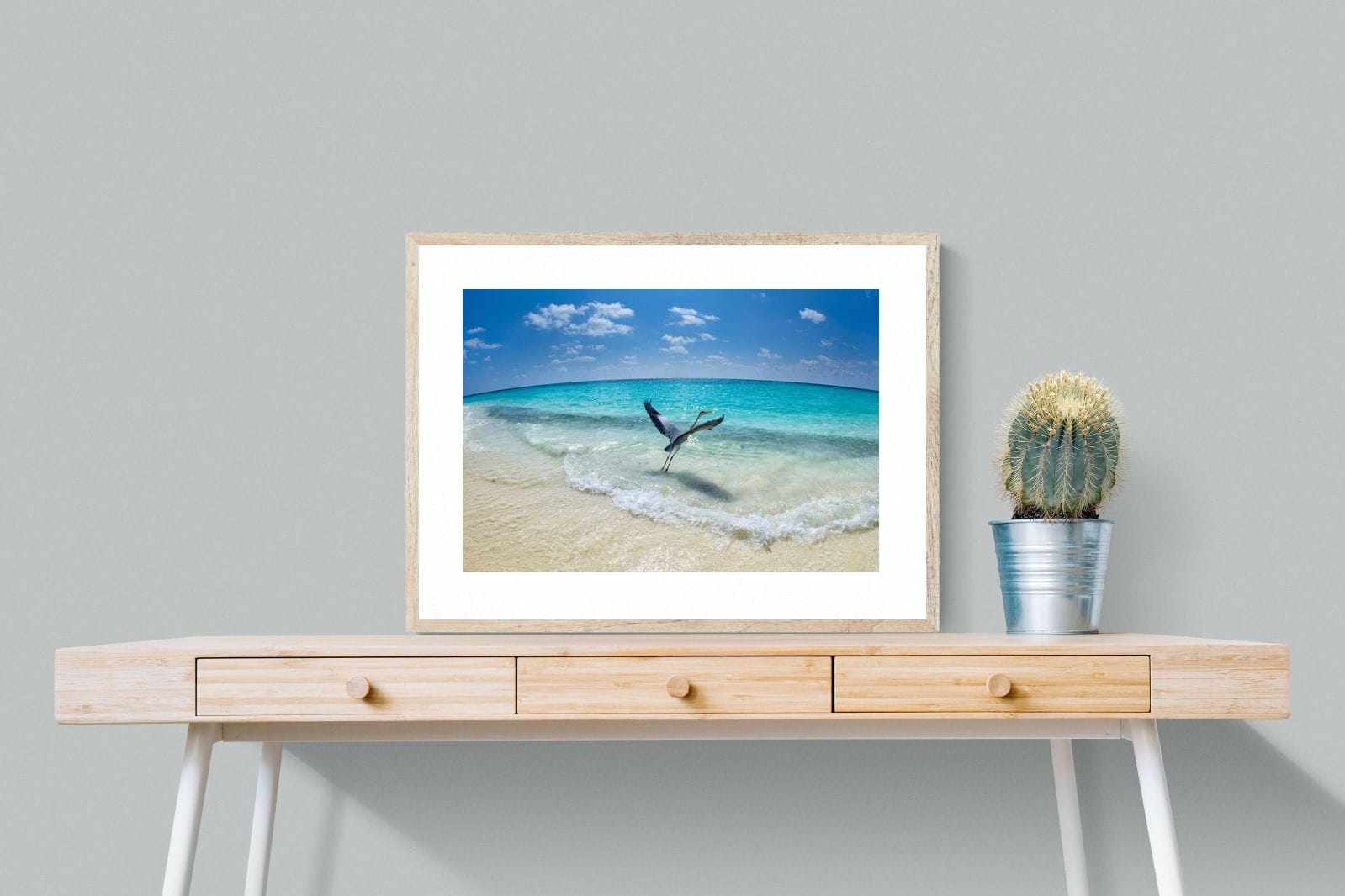 Sea Heron-Wall_Art-80 x 60cm-Framed Print-Wood-Pixalot