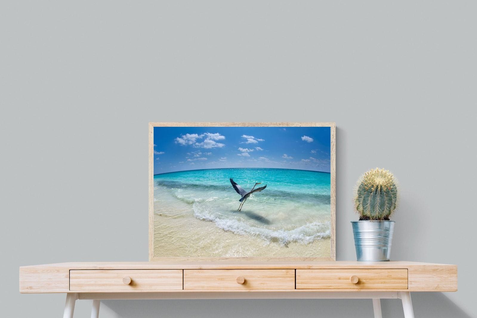Sea Heron-Wall_Art-80 x 60cm-Mounted Canvas-Wood-Pixalot