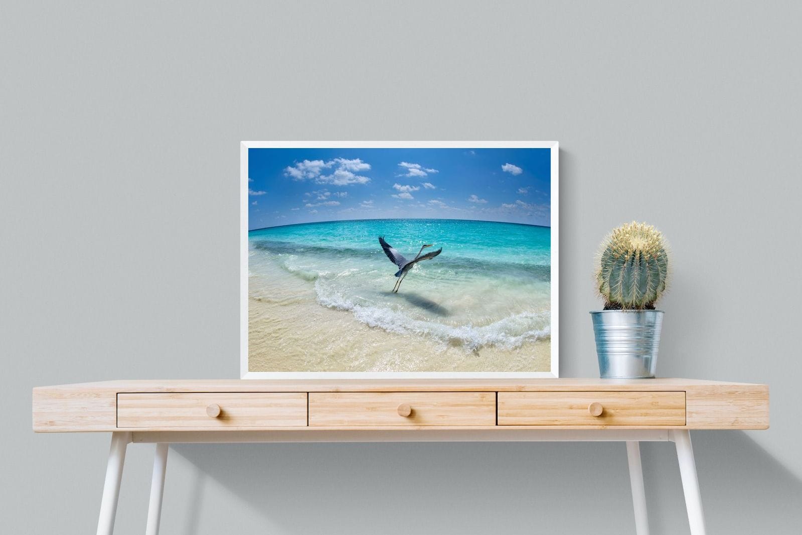 Sea Heron-Wall_Art-80 x 60cm-Mounted Canvas-White-Pixalot