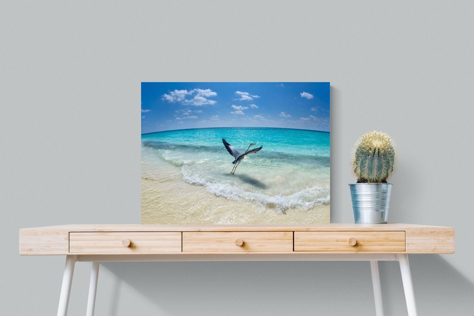Sea Heron-Wall_Art-80 x 60cm-Mounted Canvas-No Frame-Pixalot