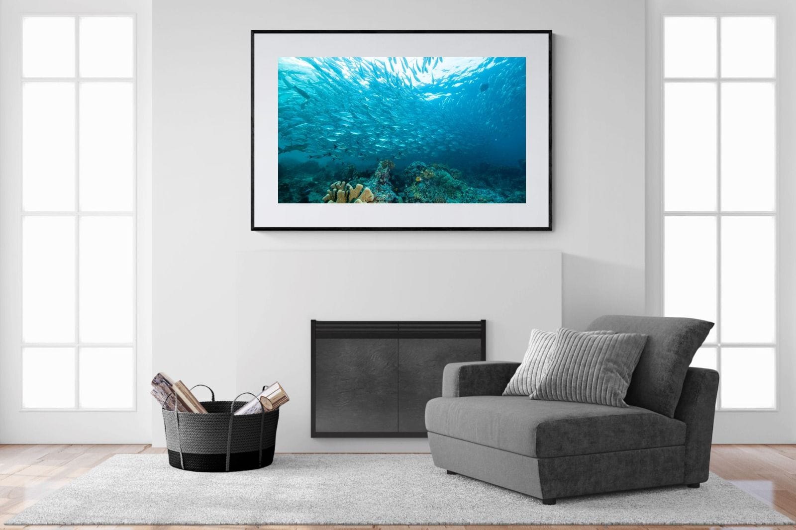 Seabed-Wall_Art-150 x 100cm-Framed Print-Black-Pixalot