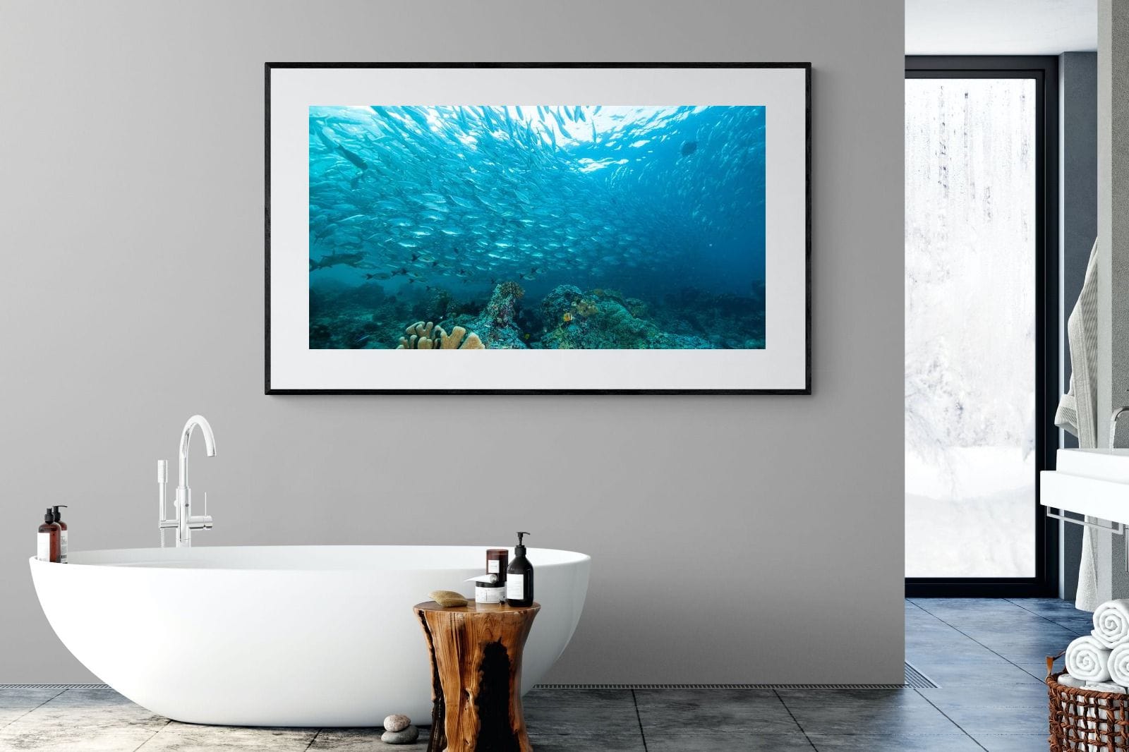 Seabed-Wall_Art-180 x 110cm-Framed Print-Black-Pixalot