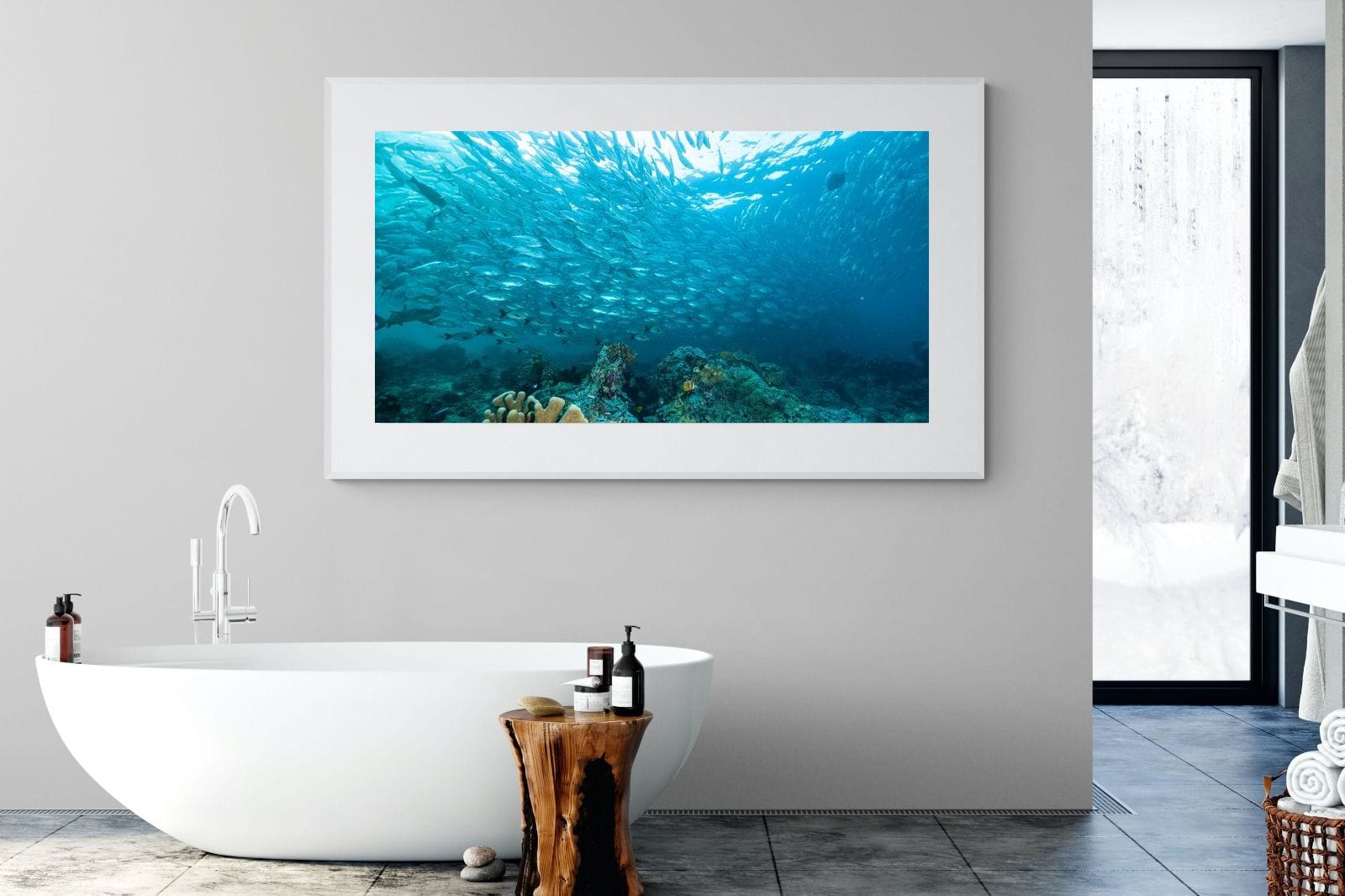 Seabed-Wall_Art-180 x 110cm-Framed Print-White-Pixalot