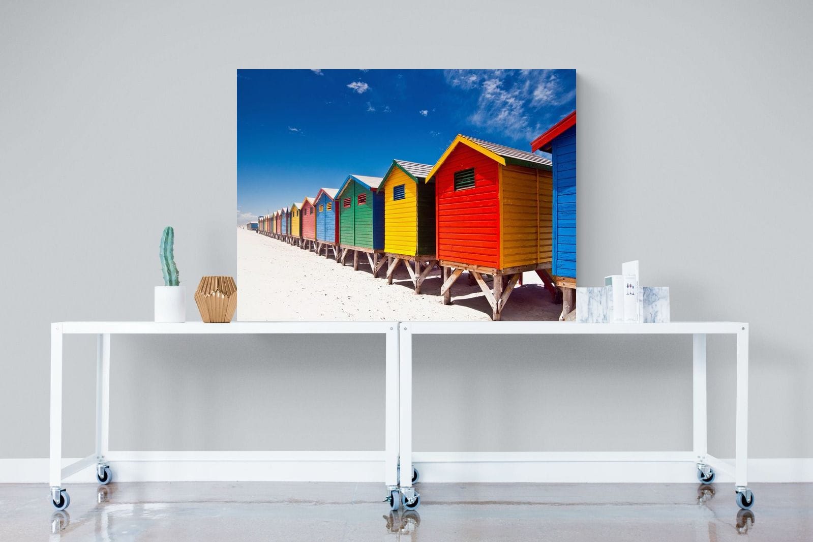 Seaside Rainbow-Wall_Art-120 x 90cm-Mounted Canvas-No Frame-Pixalot