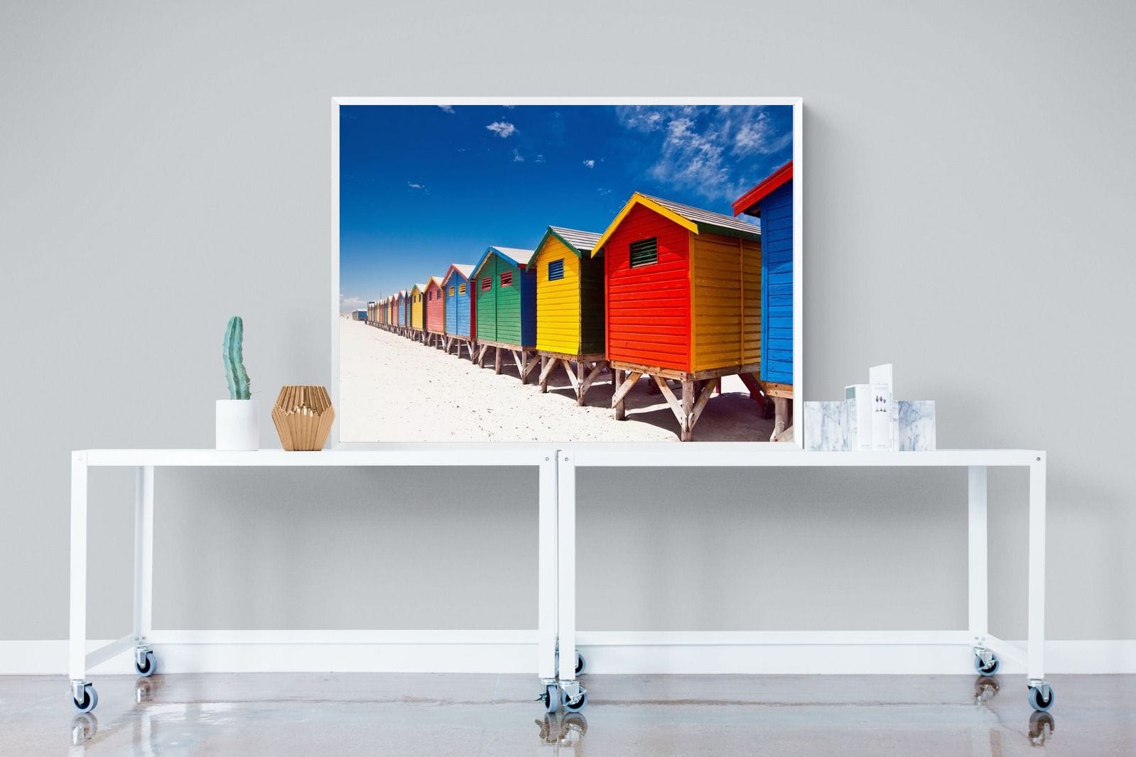 Seaside Rainbow-Wall_Art-120 x 90cm-Mounted Canvas-White-Pixalot
