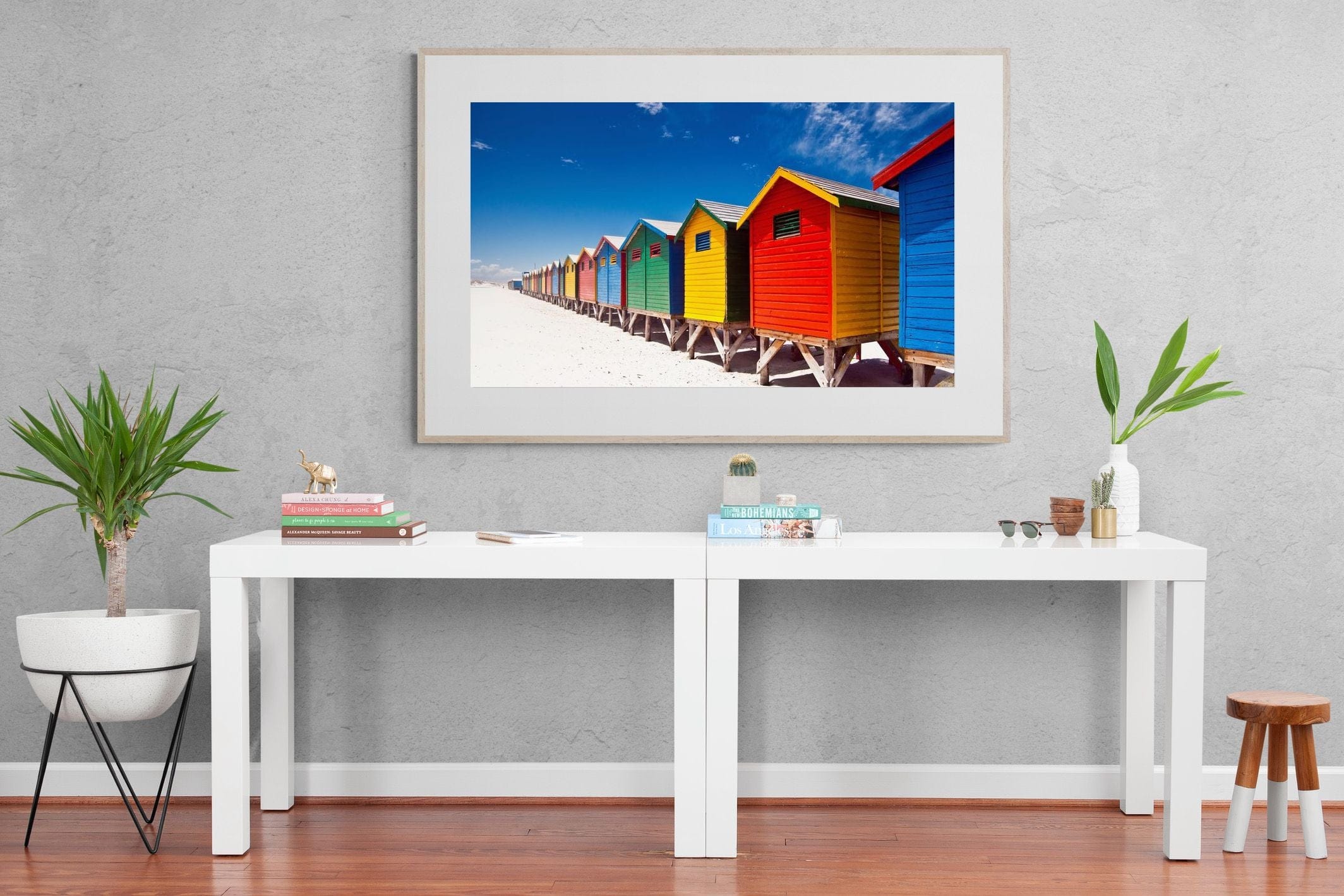 Seaside Rainbow-Wall_Art-150 x 100cm-Framed Print-Wood-Pixalot