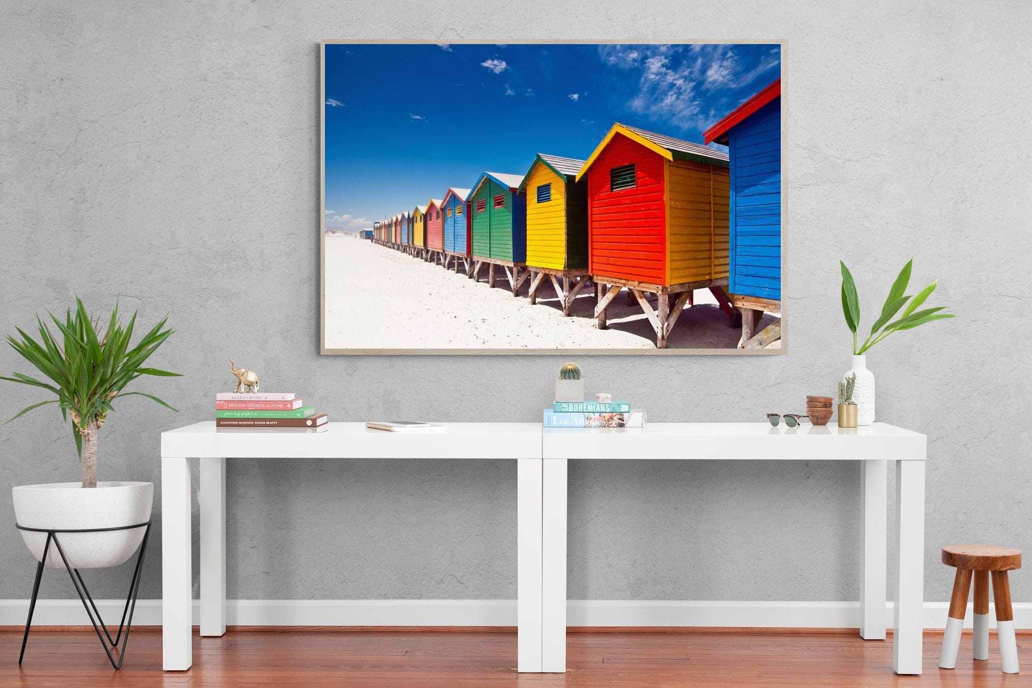 Seaside Rainbow-Wall_Art-150 x 100cm-Mounted Canvas-Wood-Pixalot