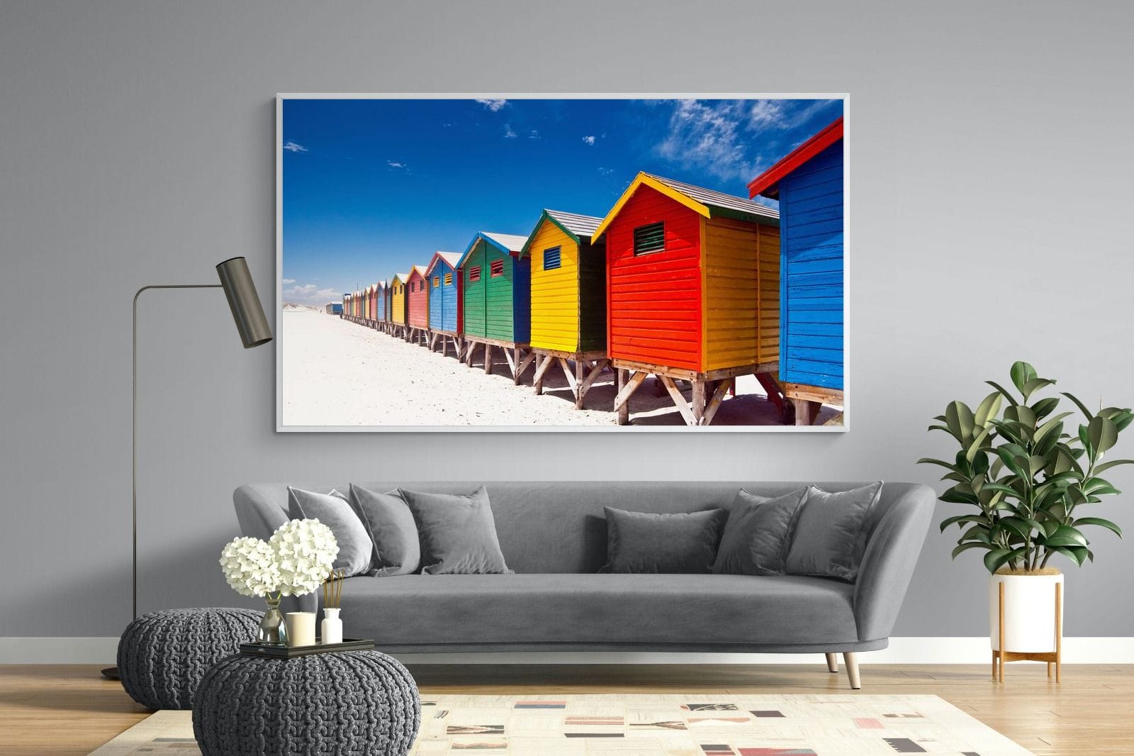 Seaside Rainbow-Wall_Art-220 x 130cm-Mounted Canvas-White-Pixalot