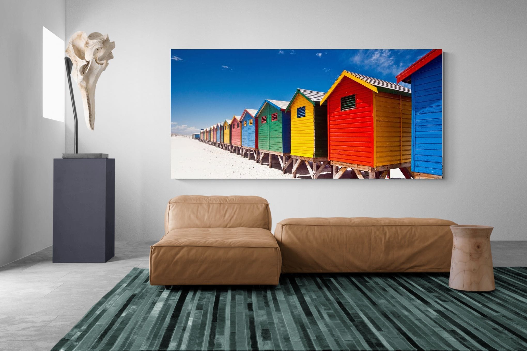 Seaside Rainbow-Wall_Art-275 x 130cm-Mounted Canvas-No Frame-Pixalot