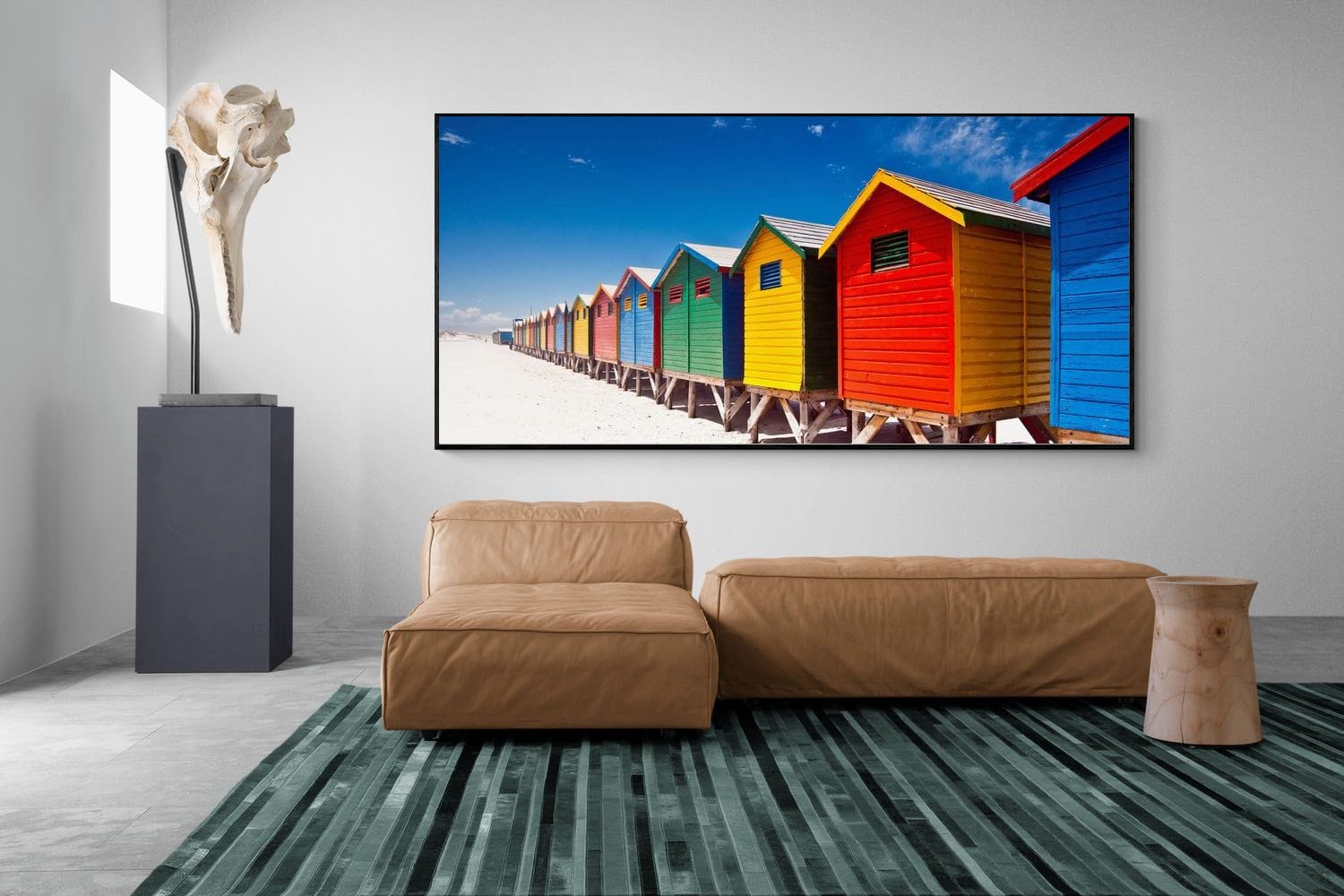 Seaside Rainbow-Wall_Art-275 x 130cm-Mounted Canvas-Black-Pixalot