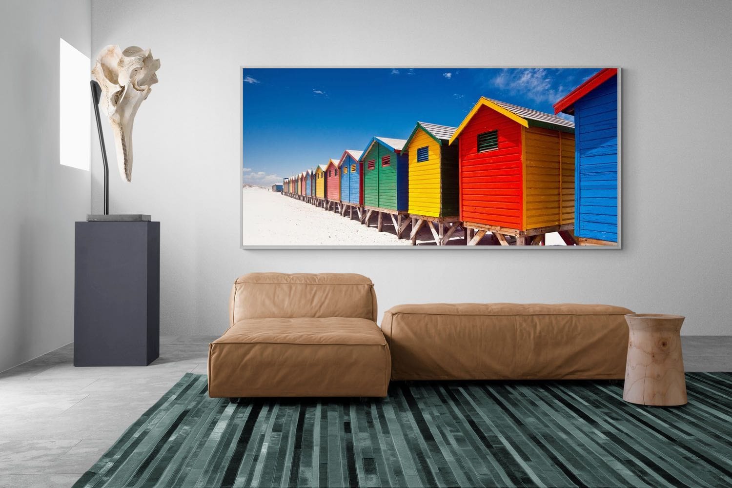 Seaside Rainbow-Wall_Art-275 x 130cm-Mounted Canvas-White-Pixalot