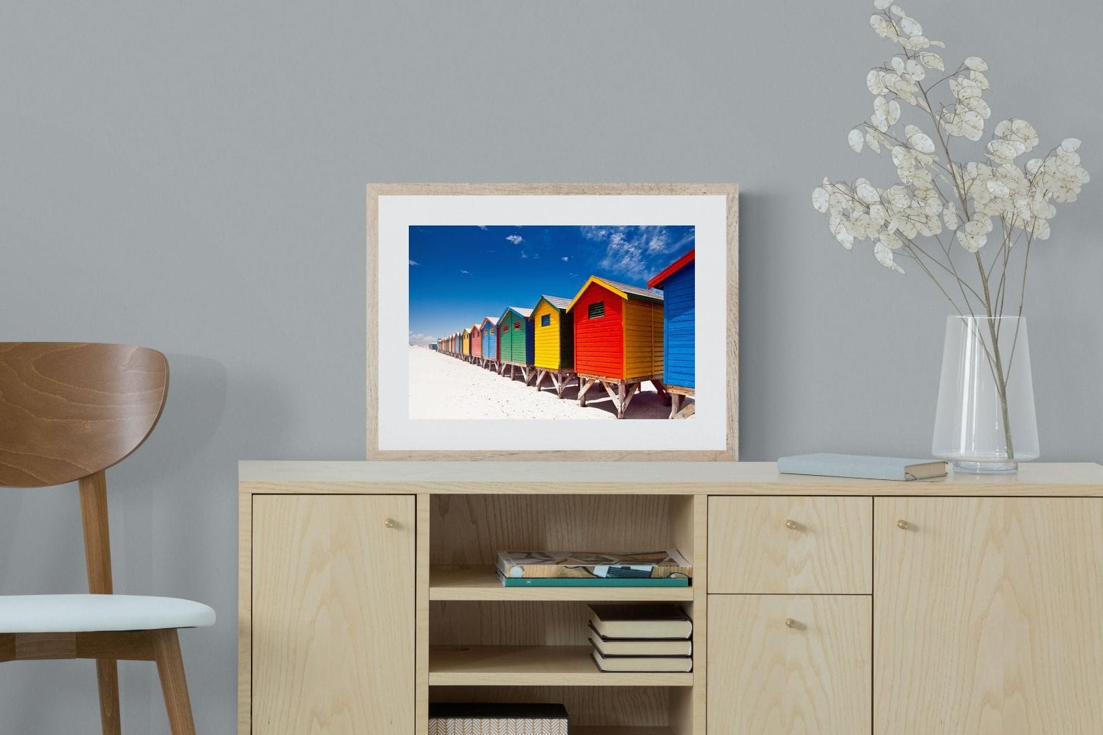Seaside Rainbow-Wall_Art-60 x 45cm-Framed Print-Wood-Pixalot