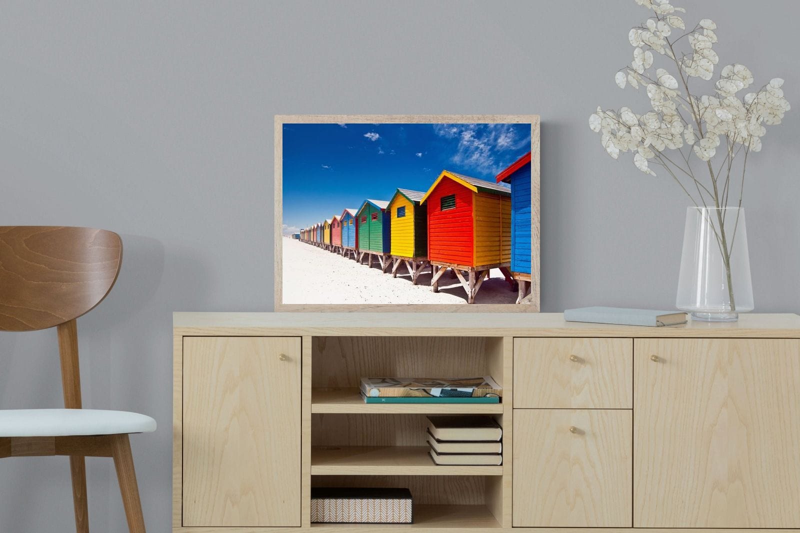 Seaside Rainbow-Wall_Art-60 x 45cm-Mounted Canvas-Wood-Pixalot