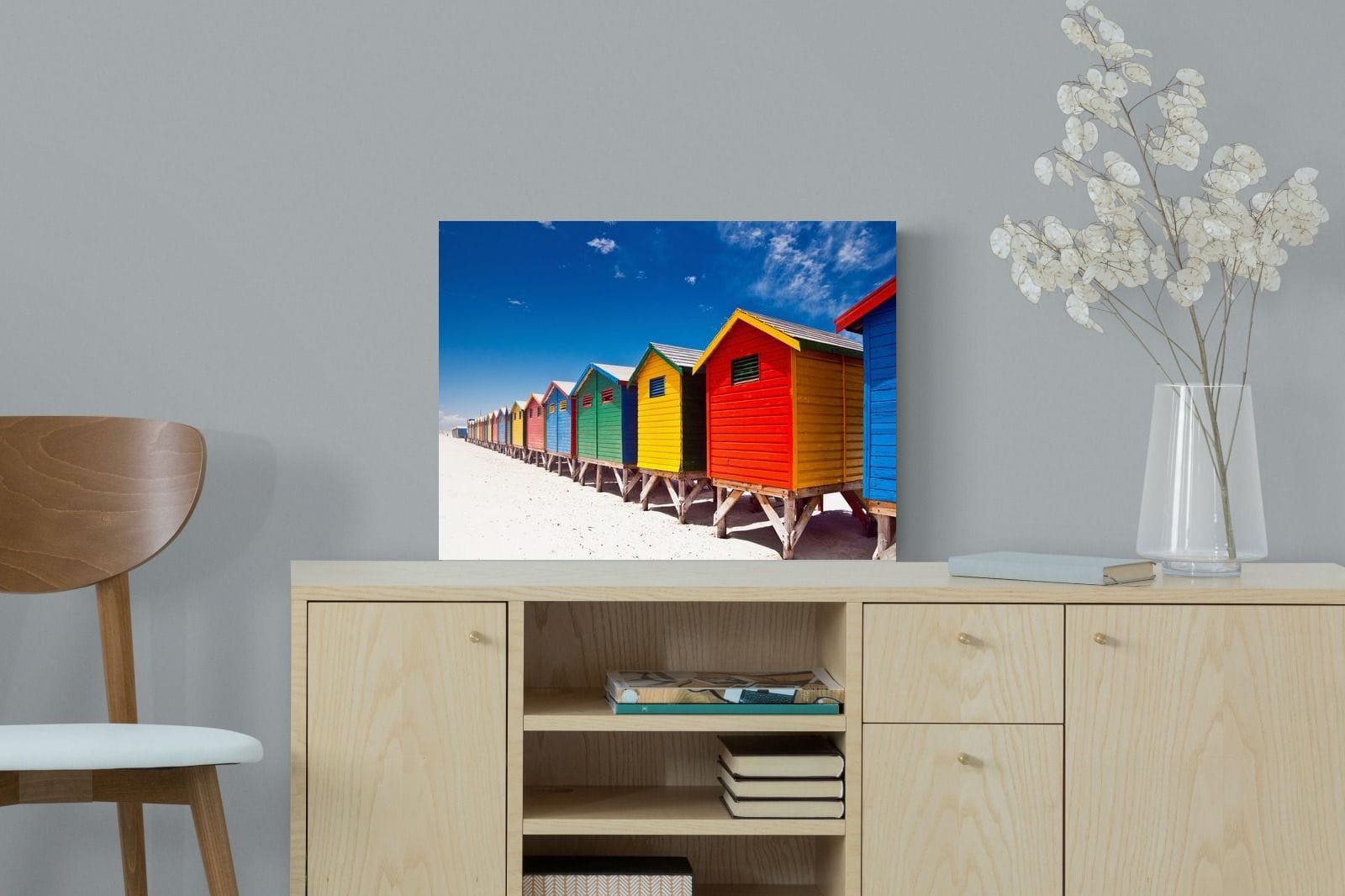 Seaside Rainbow-Wall_Art-60 x 45cm-Mounted Canvas-No Frame-Pixalot