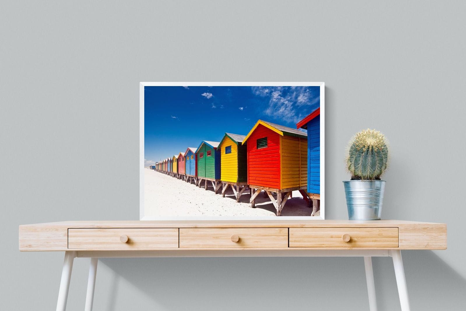 Seaside Rainbow-Wall_Art-80 x 60cm-Mounted Canvas-White-Pixalot