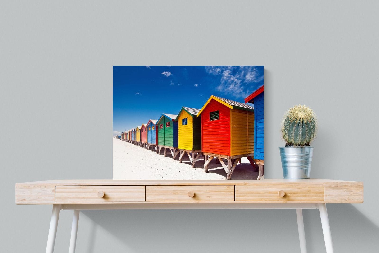 Seaside Rainbow-Wall_Art-80 x 60cm-Mounted Canvas-No Frame-Pixalot